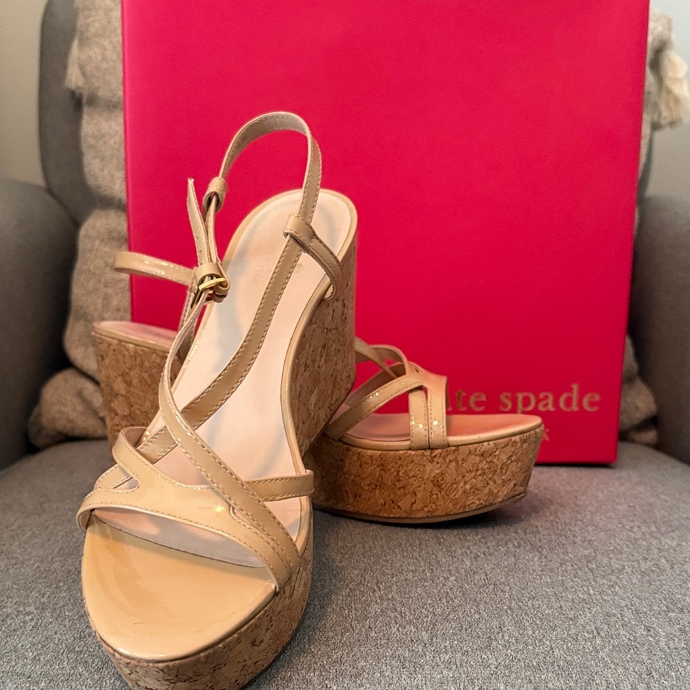 Kate Spade Tan Wedge Sandals